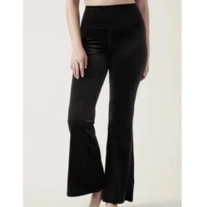 NWT Athleta Elation Black Velvet Flare Pants